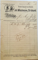 ► Facture 1891 - Rechnung STRALSUND - Fisch-Conserven-Fabrik Joh. WIECHMANN - Poisson /14,5 X 23 Cm /F58 - 1800 – 1899