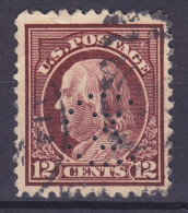 United States Perfin Perforé Lochung 'C3' 12c. George Washington Stamp (2 Scans) - Perfins