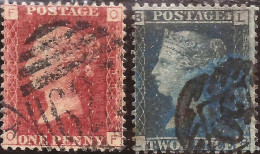 Gran Bretaña - Fx. 3610 - Yv. 26*/27 - 1 Y 2 P. Perforados - Victoria - 1858 - Ø - Used Stamps