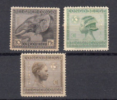 Congo Belge 1923 COB 107, 108 Et 117 Neufs Sans Gomme, Avec Charniere. - Nuovi