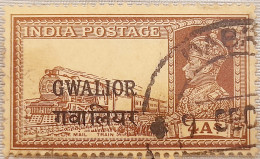 British India GWALIOR STATE 1938 - 1948 King George VI KGVI 4a Brown (T96) Ovpt.T4, As Per Scan - Gwalior