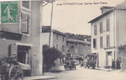 Cpa - 38 - Renage - Belle Animation - Voiture / Autocar -quartier St Pierre  - Edi ...n°5009 - Renage