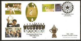 Great Britain 2008 London Reunion Of The 1983 Cricket World Cup Indian Team At Lord’s Special Cover (**) India VERY RARE - Cricket
