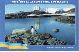 UKRAINE CARTE POSTALE  " UKRAINIAN ANTARCTIC BASE VERNADSKY " AVEC AU DOS AFFRANCHISSEMENT + OBL - Eventos Y Conmemoraciones