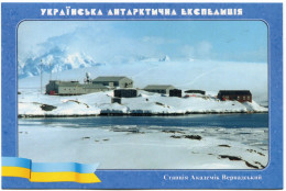 UKRAINE CARTE POSTALE  " UKRAINIAN ANTARCTIC BASE VERNADSKY " AVEC AU DOS AFFRANCHISSEMENT + OBL - Eventi E Commemorazioni