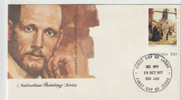 Australia 1977 Australian Paintings ,Tom Roberts,First Day Cover.toned Back Envelope, - Brieven En Documenten