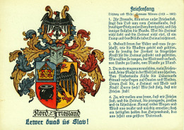 Leer Friesland 1938 " Wappenkarte Das Friesenlied" Old Viewcard Germany Carte Postale Heraldik Heraldy - Leer