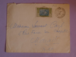 BW9 AOF BELLE  LETTRE   1933  GRAND BASSAM A MARSEILLE  FRANCE  +TP VARIETE CLAIR +AFF. INTERESSANT + - Covers & Documents