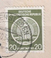 DDR GDR RDA - Dienstmarke Staatswappen Zirkel Links  (MiNr: 8) 1954 - Gest Used Obl LESEN - Oblitérés