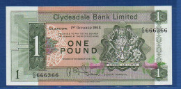 SCOTLAND - P.202 – 1 POUND 01.10.1968 XF+, S/n C/O 666366 Nice Serial - 1 Pond