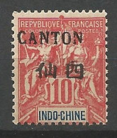 CANTON N° 21 NEUF* LEGERE TRACE DE CHARNIERE   / Hinge  / MH - Unused Stamps