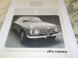 ANCIENNE PUBLICITE VOITURE   ALFA ROMEO  1966 - Voitures