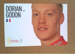 COUREUR CYCLISTE - DORIAN GODON (Cyclisme)....Signature...Autographe Véritable...COFIDIS - Sportief
