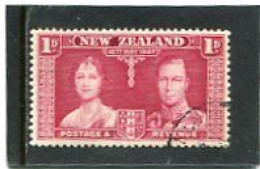 NEW ZEALAND - 1937  1d  CORONATION  FINE USED  SG 599 - Usados