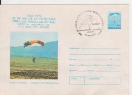 SPORTS AVIATION PARACHUTTING ROMANIA POSTAL STATIONERY - Parachutting