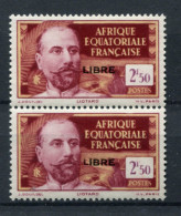 !!! AEF, PAIRE DU N°123/123b VARIETE PETIT "L" A LIBRE NEUVE ** - Unused Stamps