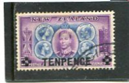 NEW ZEALAND - 1944  10d  OVERPRINTED  FINE USED  SG 662 - Used Stamps