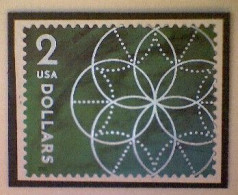 United States, Scott #5700, Used(o), 2022, Floral Geometry, $2, Silver And Green - Used Stamps