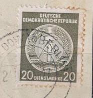 DDR GDR RDA - Dienstmarke Staatswappen Zirkel Rechts  (MiNr: 37 B) 1958 - Gest Used Obl LESEN - Oblitérés