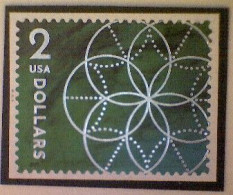 United States, Scott #5700, Used(o), 2022, Floral Geometry, $2, Silver And Green - Gebraucht