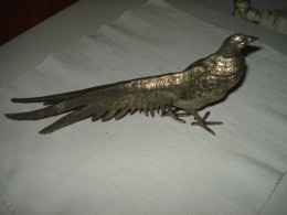 O9 / Jolie Poule  Faisanne  En Métal Argenté - 30 Cm / 13,5 Cm - Ironwork