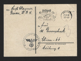 DR Third 3rd Reich 1940 WK2 WWII WEHRMACHT FELDPOST SONDERSTEMPEL Letter Allemagne Alemania Deutsches Germany - Feldpost World War II