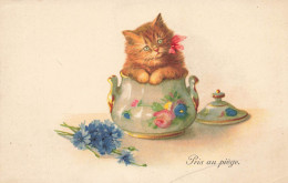Chat * CPA Illustrateur * Pris Au Piège ! * Cat Katze Chats - Gatti
