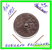 ESPAÑA MONEDA DE 25 Ctms..  GOBIERNO PROVINCIAL 1927 - Provincial Currencies