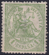 Spain 1874 Sc 208 España Ed 150 MNG(*) Large Thin Heavy Hinging - Unused Stamps