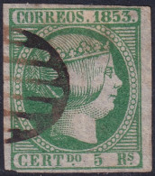 Spain 1853 Sc 22a España Ed 20b Used Black Grid (parrilla) Cancel - Usados