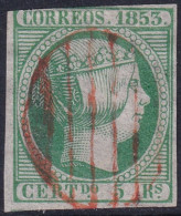 Spain 1853 Sc 22 España Ed 20 Used Red Grid (parrilla) Cancel - Usados