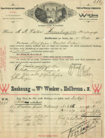 Facture Ancienne 1891 ►  HEILBRONN Am Neckar - WEINESSIG ESSIGCONSERVEN WILDESSIG WECKER /Fh53e - Sonstige & Ohne Zuordnung