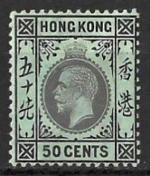 HONG KONG..KING GEORGE..V..(1910-36..)......" 1914.."...50c......SG111a......WHITE BACK.......(CAT.VAL.£38..).....MH.. - Unused Stamps
