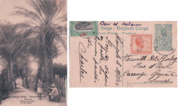 Congo Belge, Entier Postal + Timbres, Congo Belge M'Pala, Dans Les Jardin (18.3.1924) - Congo Belge