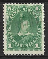 CANADA.." NEWFOUNDLAND.."...QUEEN VICTORIA..(1837-01.)..." 1887.."...1c.....GREEN......USED.. - 1857-1861