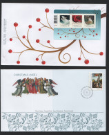 2017  Xmas Issue  Souvenir Sheet And Single On 2 FDCs  Sc 3045-6  - 2011-...