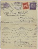 SWEDEN - 1924 Letter-Card Mi.K23a Uprated Facit F142A From Sockholm To HELSINGØR, Denmark (a) - Briefe U. Dokumente