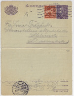 SWEDEN - 1924 Letter-Card Mi.K23a Uprated Facit F142A From Sockholm To HELSINGØR, Denmark (b) - Covers & Documents