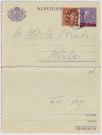 SWEDEN - 1924 Letter-Card Mi.PK.IV (p.12) Uprated Facit F142A From VÄRNAMO To HÖRLE (bank Form) - Storia Postale