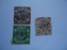 INDIA STATES  USED  3 STAMPS  DIENST - Travancore