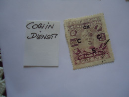 COCHIN INDIAN STATES USED STAMPS KINGS COCHIN  OVERPINT - Cochin