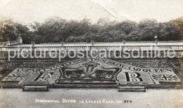 ORNAMENTAL DESIGN IN LEAZES PARK OLD R/P POSTCARD NEWCASTLE ON TYNE NORTHUMBERLAND WELCOME TO QUEEN - Newcastle-upon-Tyne