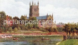 WORCESTER CATHEDRAL N.W.  OLD ART COLOUR POSTCARD A.R. QUINTON SALMON NO. 3098 - Quinton, AR