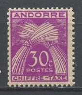 ANDORRE 1943 TAXE N° 22 ** Neuf MNH  Superbe  C 1 €  Flore Gerbes - Unused Stamps