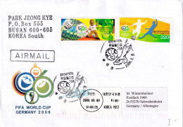 Korea 2006 Air Mail Cover: Football Fussball Soccer Calcio; FIFA World Cup Germany 2006; Lion Mascot - 2006 – Germania