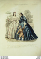 Gravure De Mode L'Illustrateur Des Dames 1869 N°22 - Voor 1900