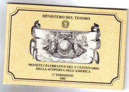 Italy Italia 200 + 500 Lire 1989 Scoperta Dell'america Fdc - Set Fior Di Conio