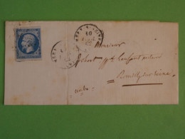 BW10 FRANCE  BELLE  LETTRE  1862  MERY   A ROMILLY    +N° 14  +AFF. PLAISANT + - 1853-1860 Napoléon III