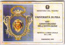 Italy ITALIA 1993  500 Lire AG Fdc Università Di Pisa - 5 000 Lire