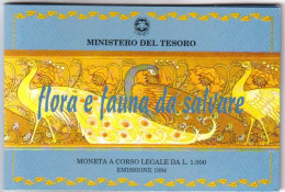 REPUBBLICA ITALIANA  1000 LIRE FLORA E FAUNA DA SALVARE 1994 Fdc - 1 000 Liras